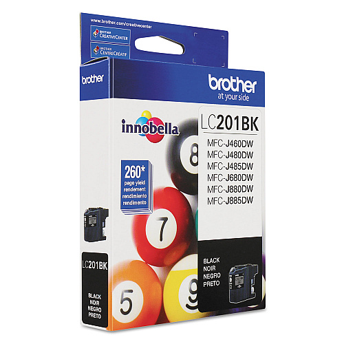 Brother LC201BK Innobella Ink, 260 Page-Yield, Black
