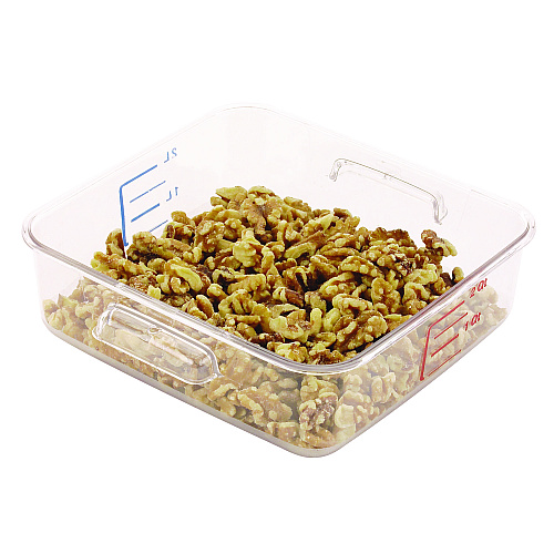 Rubbermaid Commercial SpaceSaver Square Containers, 2 qt, 8.8 x 8.75 x 2.7, Clear, Plastic (6302CLE)