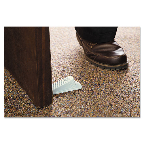 Master Caster Big Foot Doorstop, No Slip Rubber Wedge, 2.25w x 4.75d x 1.25h, Beige, 2/Pack (00975)