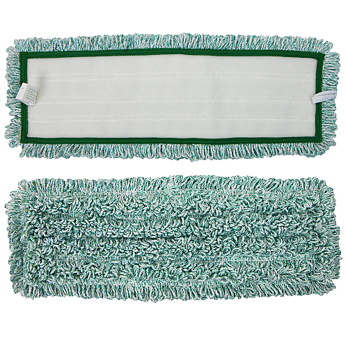 Wet & Dry Microfiber Mop Pad Looped 18" Green, Pack Of 12 (PNP860018G)