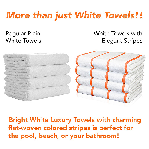 Las Rayas Beach Towel 30x60 Orange - Pack Of 4 (BT-HS3060-15OR)