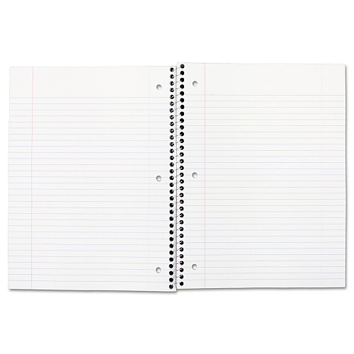 Mead Spiral Notebook, 3-Hole Punched, 1-Subject, Medium/College Rule, Randomly Assorted Cover Color, (70) 10.5 x 7.5 Sheets (05512)
