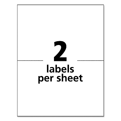 Avery White Shipping Labels-Bulk Packs, Inkjet/Laser Printers, 5.5 x 8.5, White, 2/Sheet, 250 Sheets/Box (95930)