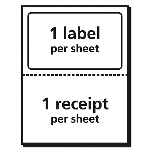 Avery Shipping Labels with Paper Receipt and TrueBlock Technology, Inkjet/Laser Printers, 5.06 x 7.63, White, 50/Pack (5127)