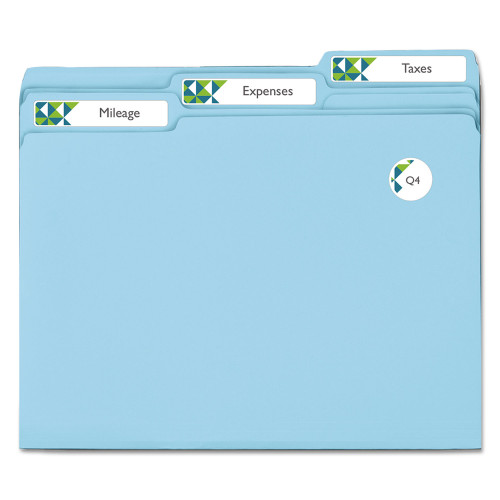 Avery Permanent TrueBlock File Folder Labels with Sure Feed Technology, 0.66 x 3.44, White, 30