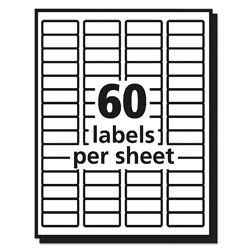 Avery Matte Clear Easy Peel Mailing Labels w/ Sure Feed Technology, Laser Printers, 0.66 x 1.75, Clear, 60/Sheet, 10 Sheets/Pack (15695)