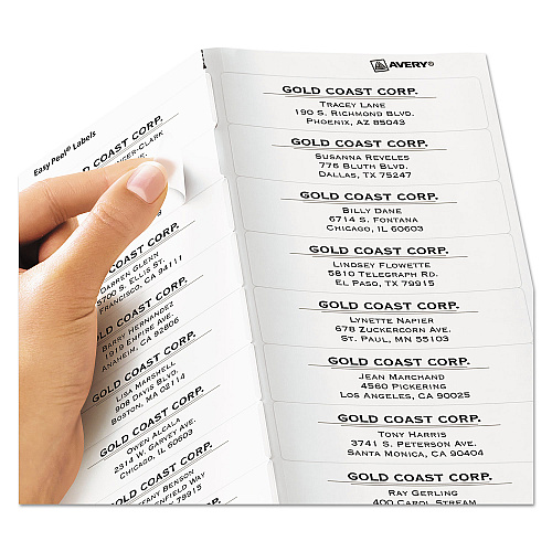 Avery Matte Clear Easy Peel Mailing Labels w/ Sure Feed Technology, Laser Printers, 1 x 4, Clear, 20/Sheet, 50 Sheets/Box (5661)