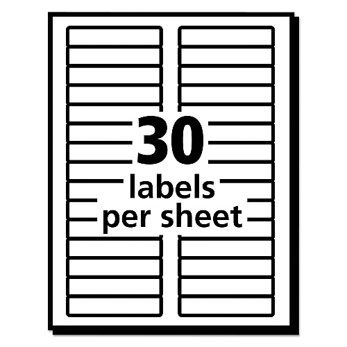 Avery EcoFriendly Permanent File Folder Labels, 0.66 x 3.44, White, 30/Sheet, 25 Sheets/Pack (48266)
