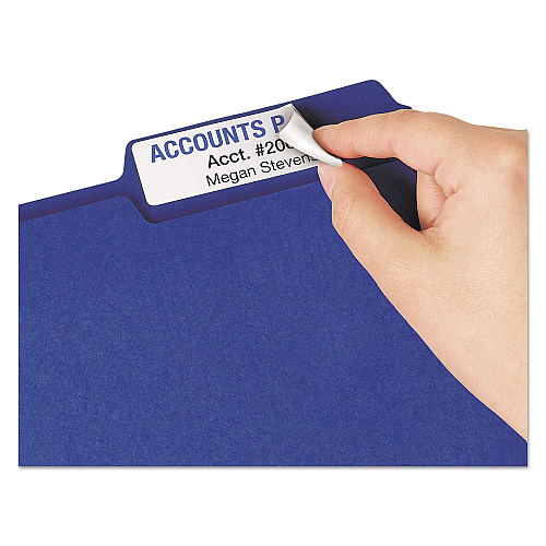 Avery Removable File Folder Labels with Sure Feed Technology, 0.94 x 3.44, White, 18/Sheet, 25 Sheets/Pack (8425)