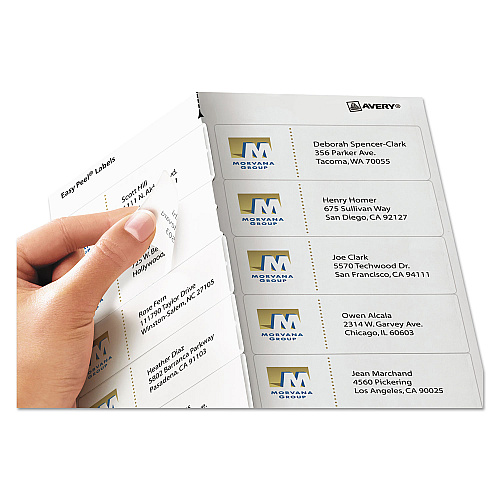 Avery Matte Clear Easy Peel Mailing Labels w/ Sure Feed Technology, Inkjet Printers, 1.33 x 4, Clear, 14/Sheet, 25 Sheets/Pack (8662)