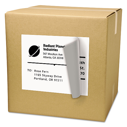 Avery Shipping Labels with TrueBlock Technology, Laser Printers, 8.5 x 11, White, 25/Pack (5265)