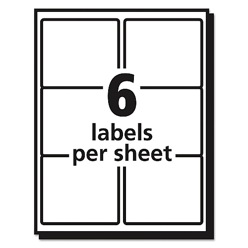 Avery Matte Clear Easy Peel Mailing Labels w/ Sure Feed Technology, Inkjet Printers, 3.33 x 4, Clear, 6/Sheet, 10 Sheets/Pack (18664)