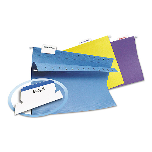 Avery Laser Printable Hanging File Tabs, 1/5-Cut, White, 2.06" Wide, 90/Pack (5567)