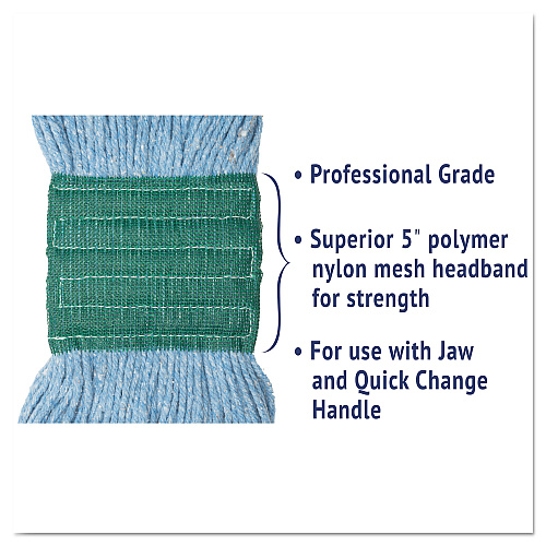 Boardwalk&reg; Super Loop Wet Mop Head, Cotton/Synthetic, Medium, Blue (BWK502BLEA)