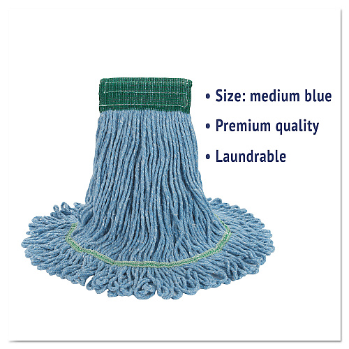Boardwalk&reg; Super Loop Wet Mop Head, Cotton/Synthetic, Medium, Blue (BWK502BLEA)