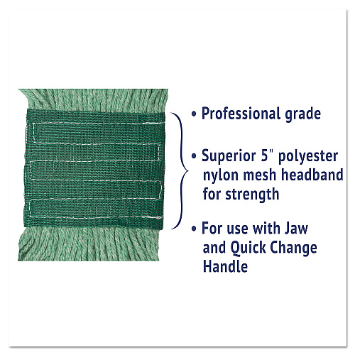 Boardwalk&reg; Super Loop Wet Mop Head, Cotton/Synthetic, Medium, Green (BWK502GNEA)