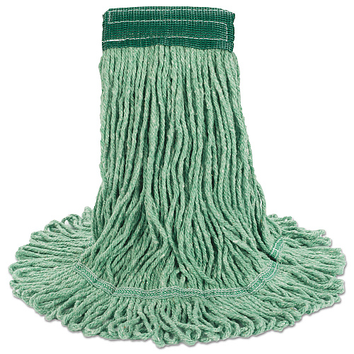 Boardwalk&reg; Super Loop Wet Mop Head, Cotton/Synthetic, Medium, Green (BWK502GNEA)