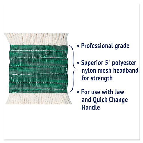 Boardwalk&reg; Super Loop Wet Mop Head, Cotton/Synthetic, Medium, White (BWK502WHEA)