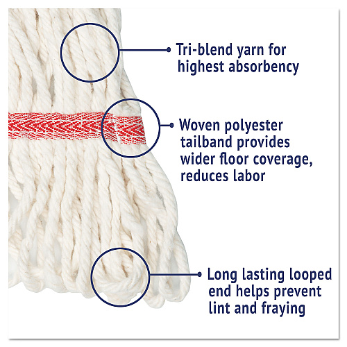 Boardwalk&reg; Super Loop Wet Mop Head, Cotton/Synthetic, Large, White (BWK503WHEA)