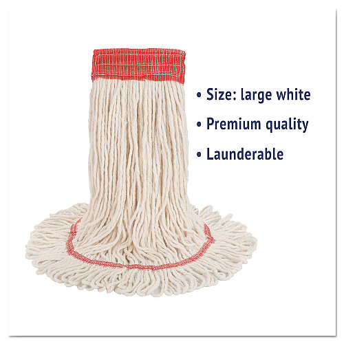 Boardwalk&reg; Super Loop Wet Mop Head, Cotton/Synthetic, Large, White (BWK503WHEA)