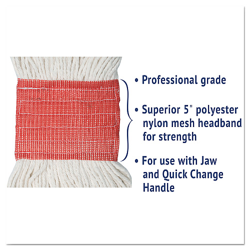 Boardwalk&reg; Super Loop Wet Mop Head, Cotton/Synthetic, Large, White (BWK503WHEA)
