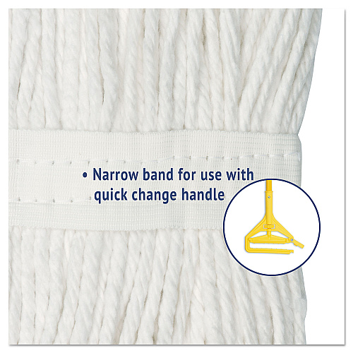 Boardwalk&reg; Cut-End Wet Mop Head, Cotton, No. 16 Size, White (BWK2016CEA)