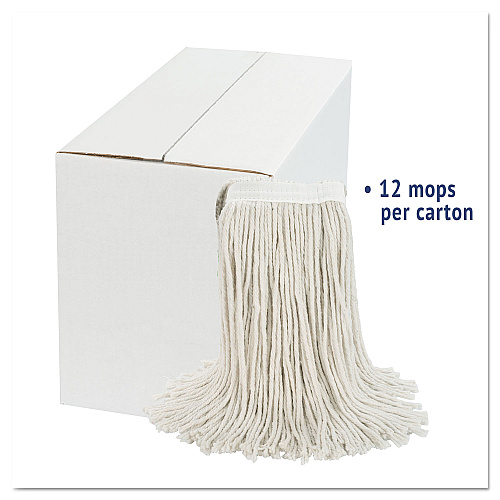 Boardwalk&reg; Standard #20 Cotton Cut-End Wet Mop Heads, 12 Mop Heads (BWK2020CCT)