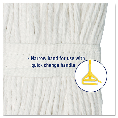 Boardwalk&reg; Cut-End Wet Mop Head, Cotton, No. 24, White (BWK2024CEA)