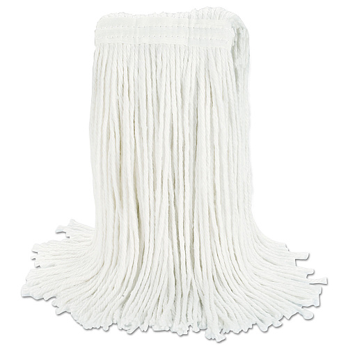 Boardwalk&reg; Cut-End Wet Mop Head, Rayon, No. 24, White (BWK2024REA)