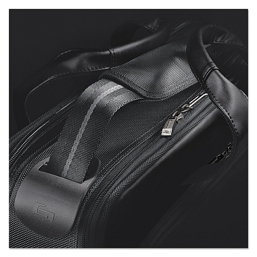 SOLO Classic Smart Strap Briefcase, Fits Devices Up to 16", Ballistic Polyester, 17.5 x 5.5 x 12, Black (SGB3004)