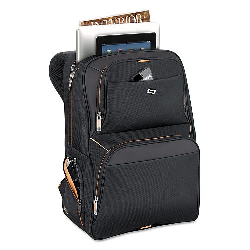 SOLO Urban Backpack, 17.3", 12 1/2" x 8 1/2" x 18 1/2", Black (UBN7014) |  OfficeCrave.com