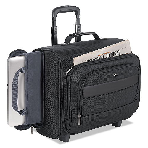 SOLO Classic Rolling Overnighter Case, Fits Devices Up to 15.6", Ballistic Polyester, 16.14 x 6.69 x 13.78, Black (B644)