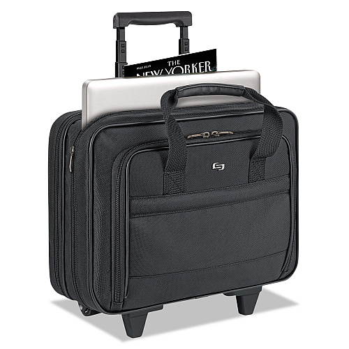 SOLO Classic Rolling Case, Fits Devices Up to 15.6", Ballistic Polyester, 15.94 x 5.9 x 12, Black (B1004)