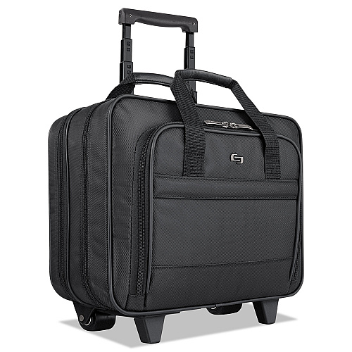 SOLO Classic Rolling Case, Fits Devices Up to 15.6", Ballistic Polyester, 15.94 x 5.9 x 12, Black (B1004)