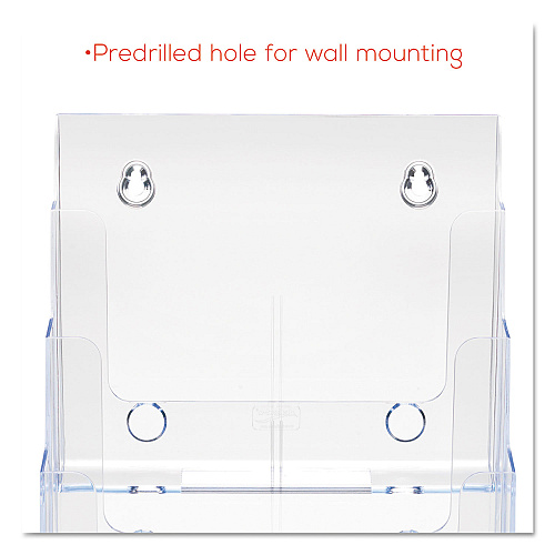 Deflecto 4-Compartment DocuHolder, Magazine Size, 9.38w x 7d x 13.63h, Clear (77441)