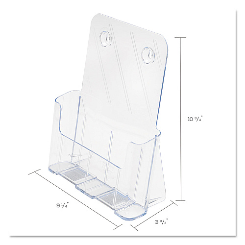 Deflecto DocuHolder for Countertop/Wall-Mount, Magazine, 9.25w x 3.75d x 10.75h, Clear (77001)
