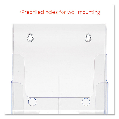 Deflecto 3-Compartment DocuHolder, Magazine Size, 9.5w x 6.25d x 12.63, Clear (77301)