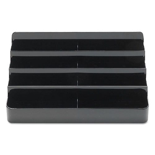 Deflecto 8-Tier Recycled Business Card Holder, Holds 400 Cards, 7.88 x 3.88 x 3.38, Plastic, Black (90804)