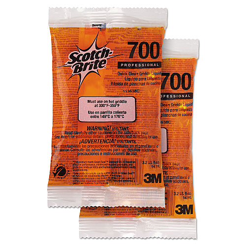 Scotch-Brite Quick Clean Griddle Liquid, 3.2 oz Packet, 40/Carton (29603)