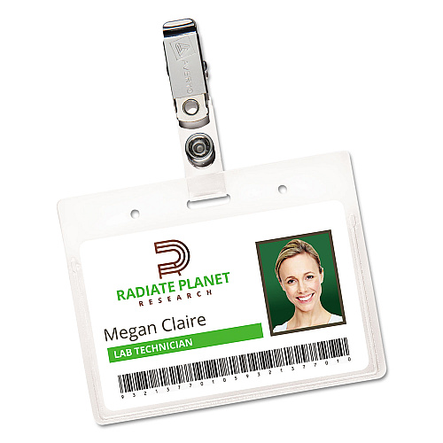Avery Secure Top Clip-Style Badge Holders, Horizontal, 2 1/4 x 3 1/2, Clear, 50/Box (2921)