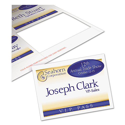 Avery Name Badge Insert Refills, Horizontal/Vertical, 3 x 4, White, 300/Box (5392)
