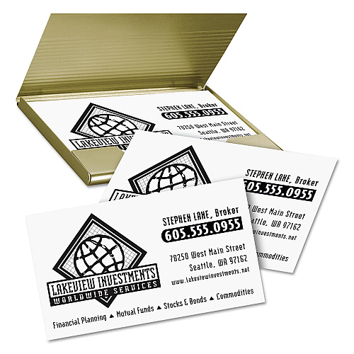 Avery Clean Edge Business Cards, Laser, 2 x 3.5, White, 400 Cards, 10 Cards/Sheet, 40 Sheets/Box (5877)