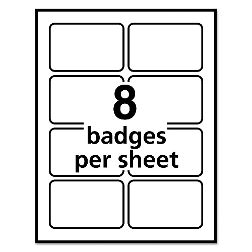 Avery Flexible Adhesive Name Badge Labels, 3.38 x 2.33, White/Red Border, 400/Box (5095)
