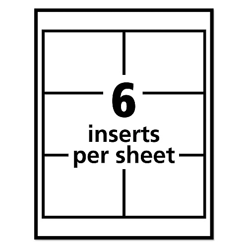Avery Pin-Style Badge Holder with Laser/Inkjet Insert, Top Load, 4 x 3, White, 100/Box (74540)