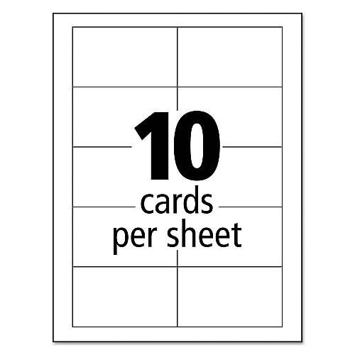 Avery True Print Clean Edge Business Cards, Inkjet, 2 x 3.5, Ivory, 200 Cards, 10 Cards Sheet, 20 Sheets/Pack (8876)