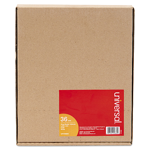 Universal Self-Tab Index Dividers, 5-Tab, 11 x 8.5, White, 36 Sets (UNV20835)