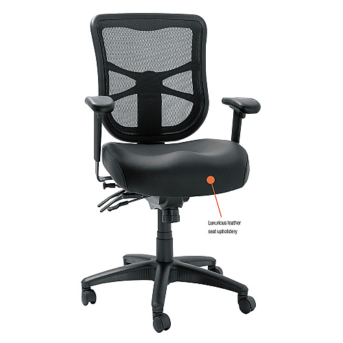 Alera Elusion Series Mesh Mid-Back Multifunction Chair, Supports Up to 275 lb, 17.7" to 21.4" Seat Height, Black (ALEEL4215)