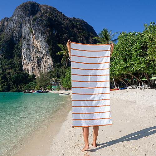 Las Rayas Beach Towel 30x60 Orange - Pack Of 4 (BT-HS3060-15OR)