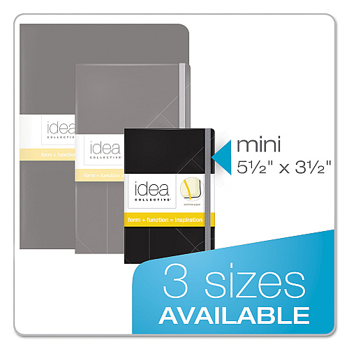 TOPS Idea Collective Journal, Hardcover with Elastic Closure, 1-Subject, Wide/Legal Rule, Black Cover, (96) 5.5 x 3.5 Sheets (56874)