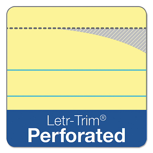 TOPS Docket Ruled Perforated Pads, Wide/Legal Rule, 50 Canary-Yellow 8.5 x 11.75 Sheets, 6/Pack (63406)